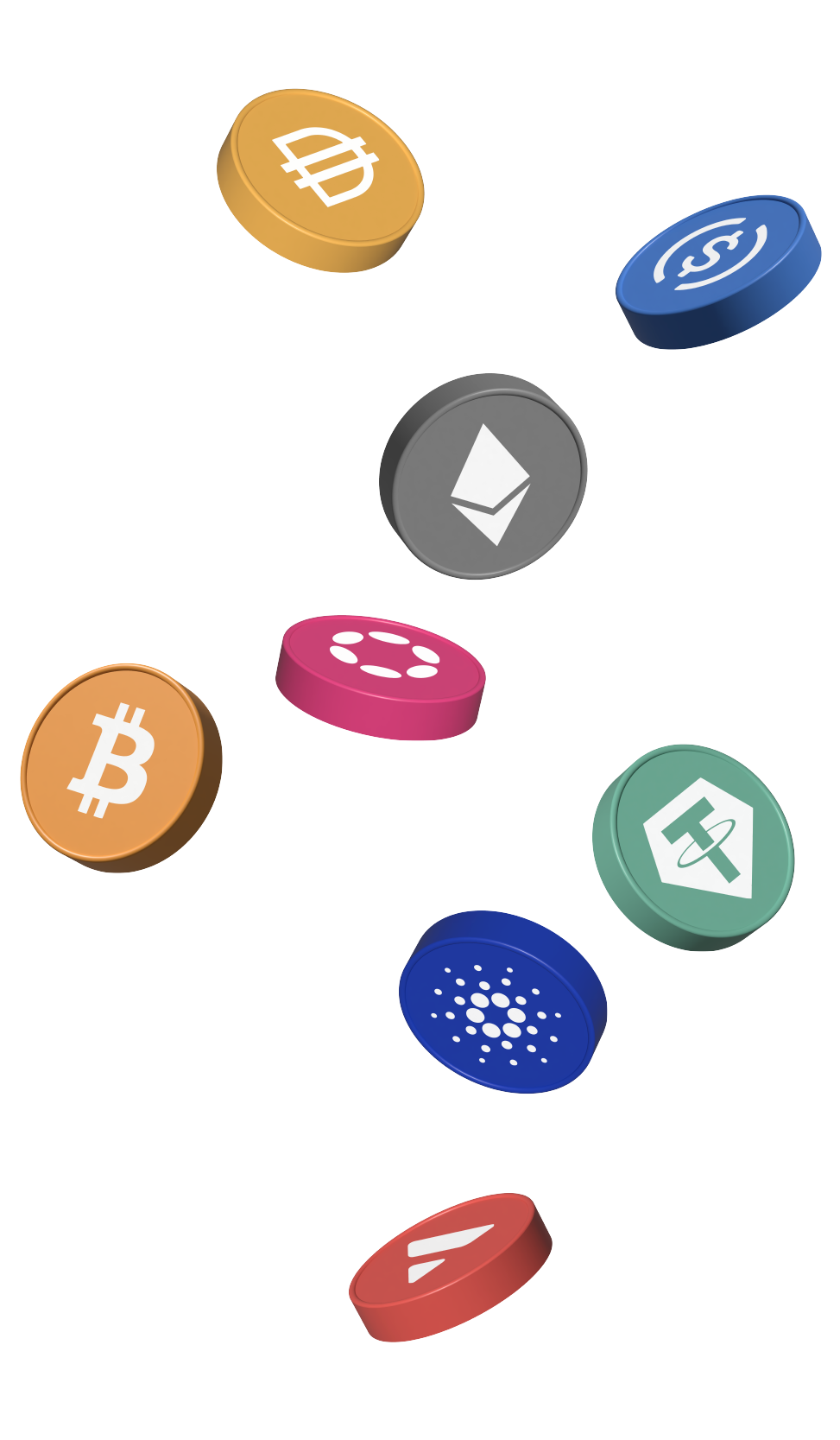 Escritorio con visualización de criptomonedas.